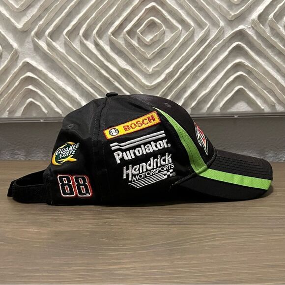 Dale JR Chase Authentics Black Diet Mountain Dew Sunoco Goodyear Nascar Cap Hat - Picture 4 of 5
